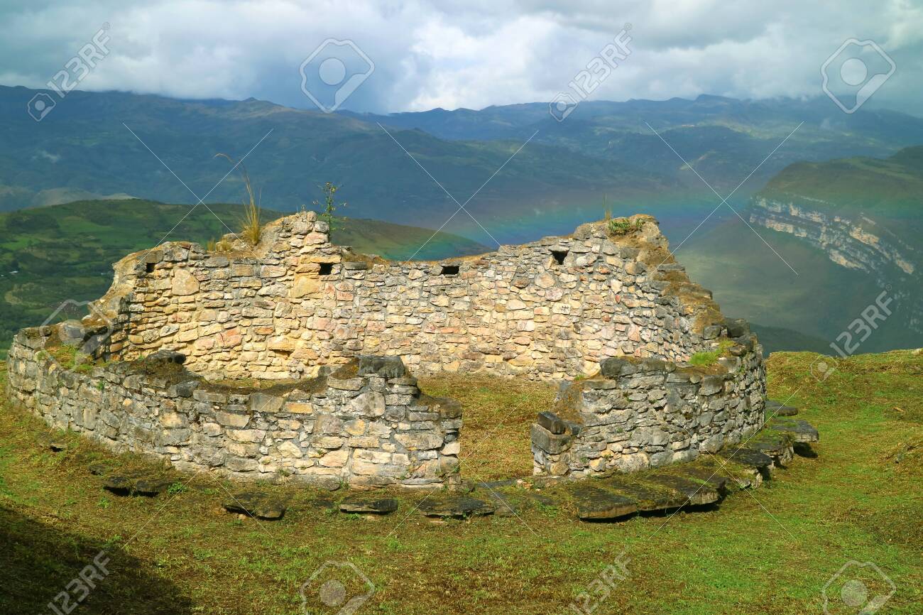 The Remains Of Rounded House Kuelap Mountaintop Fortified