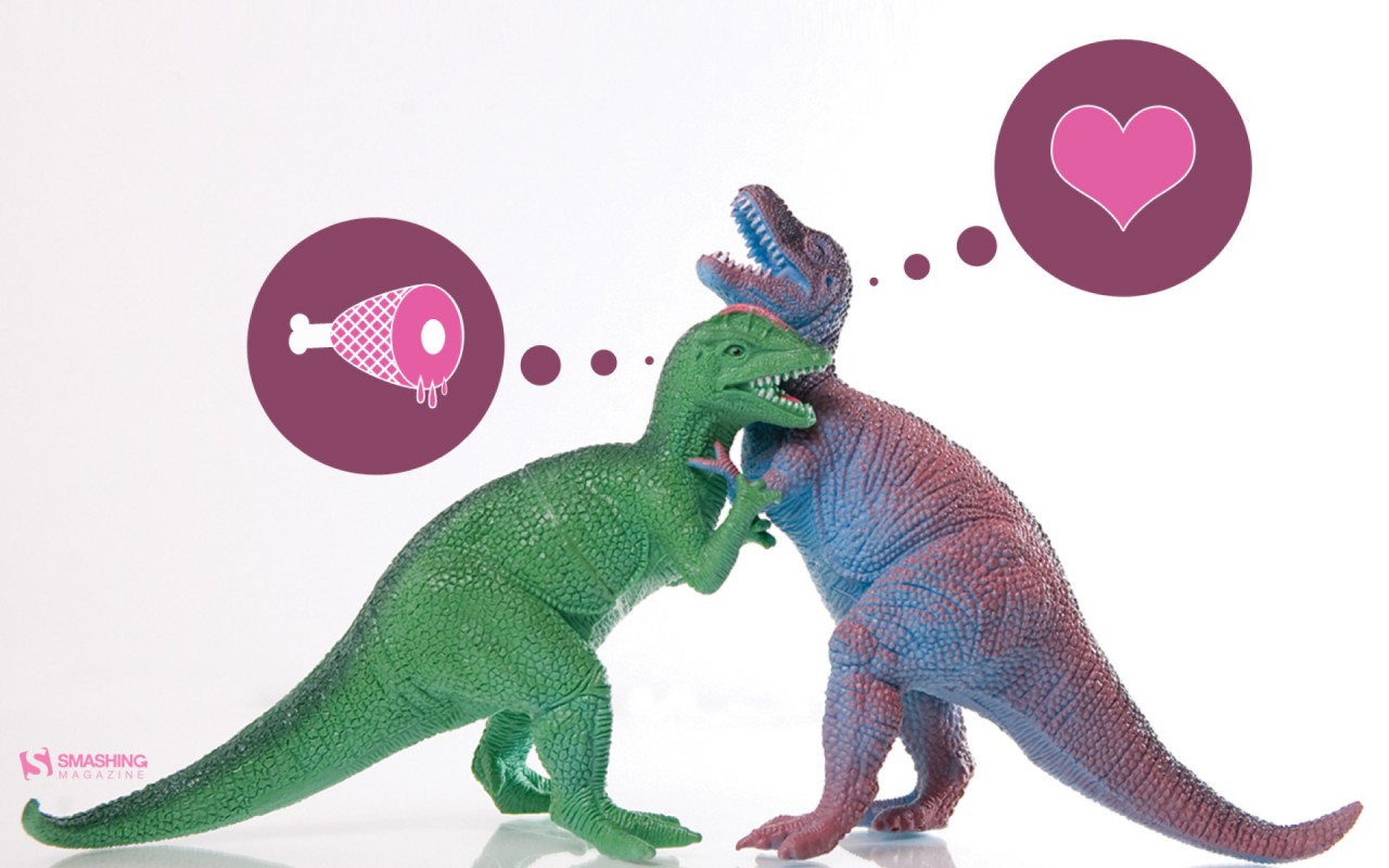 Dinos In Love Funny Wallpaper Stock Photos