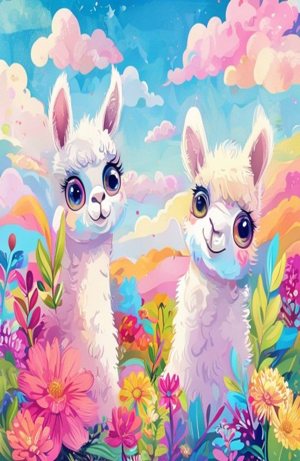 Kawaii Llama Wallpaper
