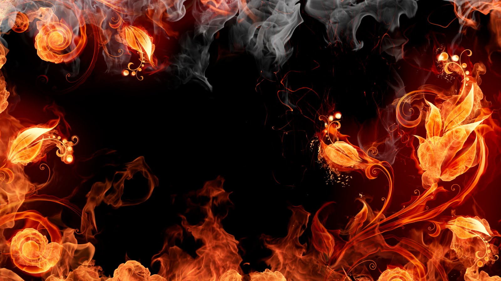 Red Fire Background Wallpaper HD