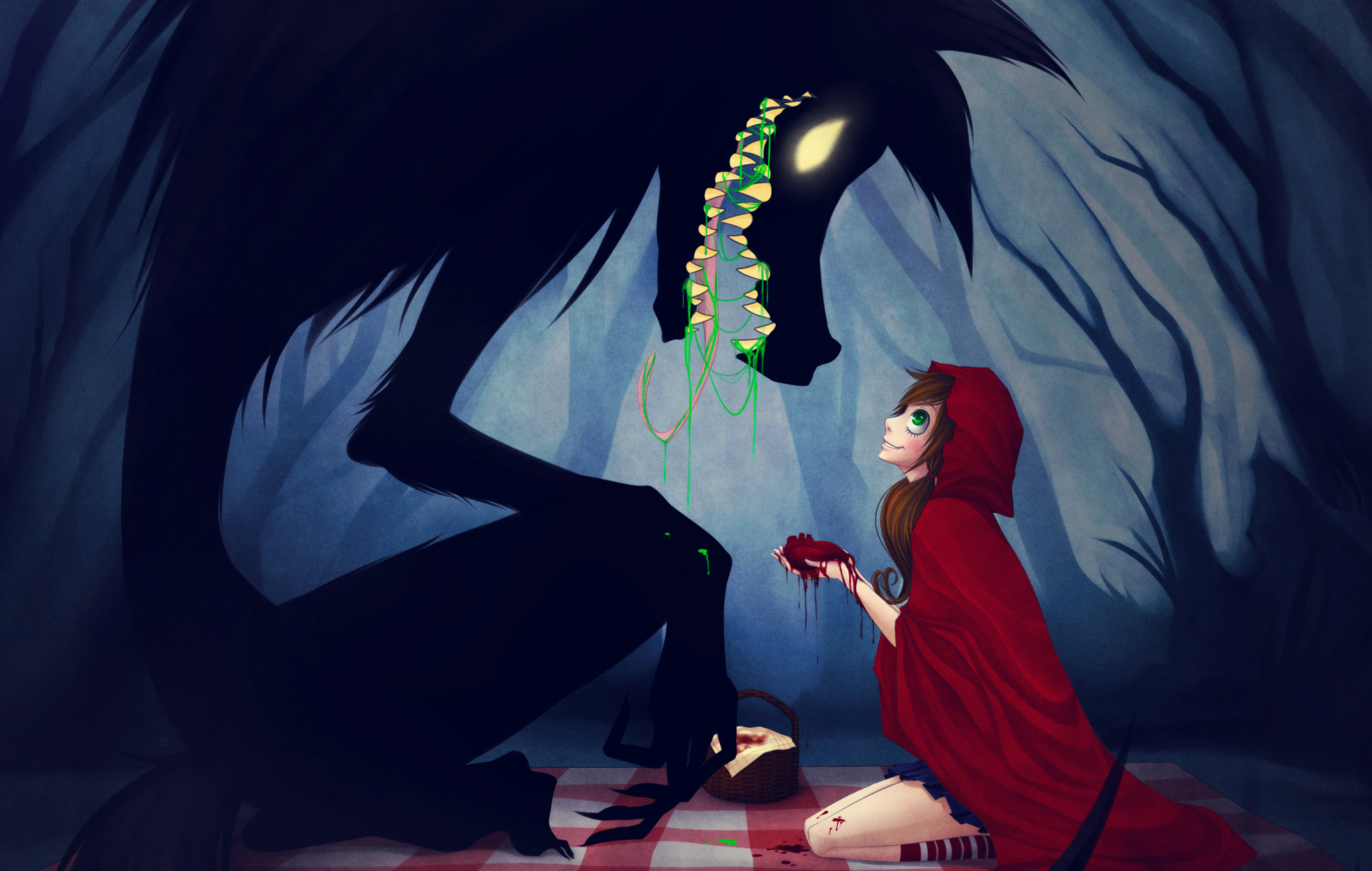 anime little red riding hood and wolf