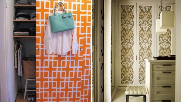 wallpapering the closet1