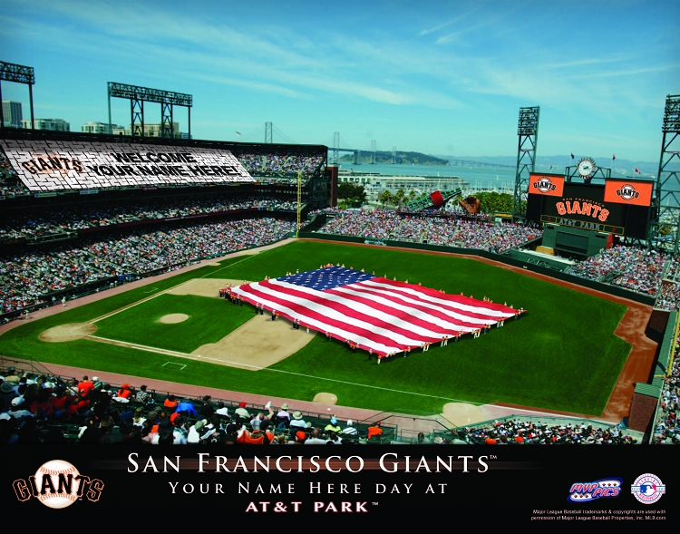 Personalized San Francisco Giants Stadium Print At T Park