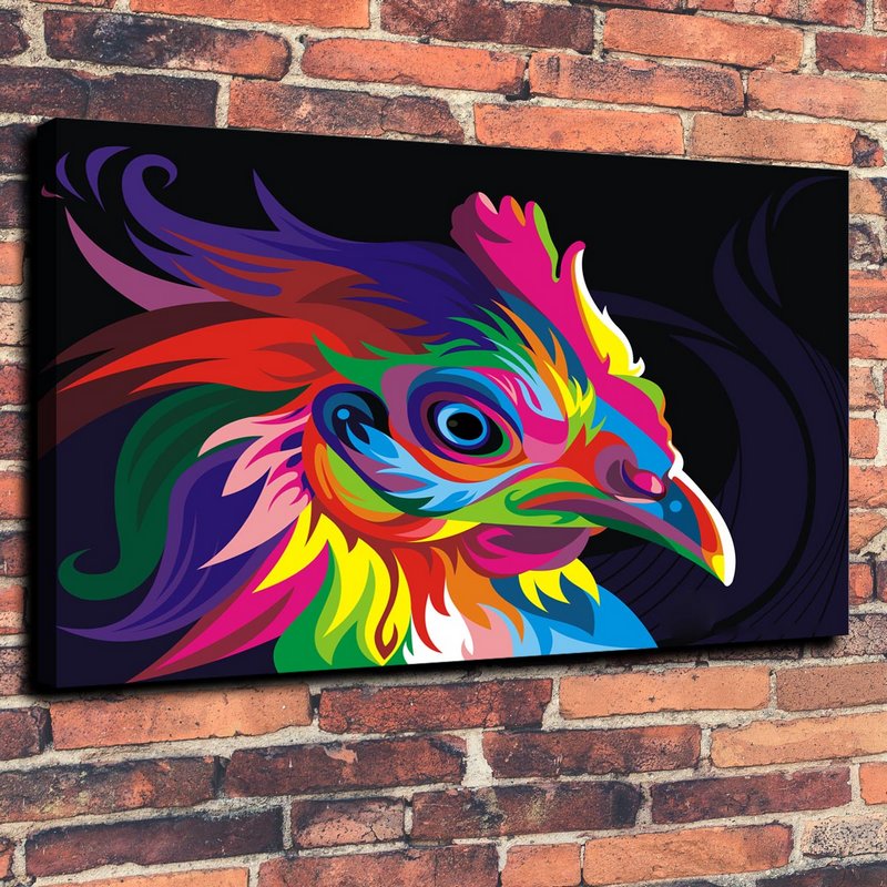 Flame Bird Animal Wallpaper Print Oil Painting On S Wall Art
