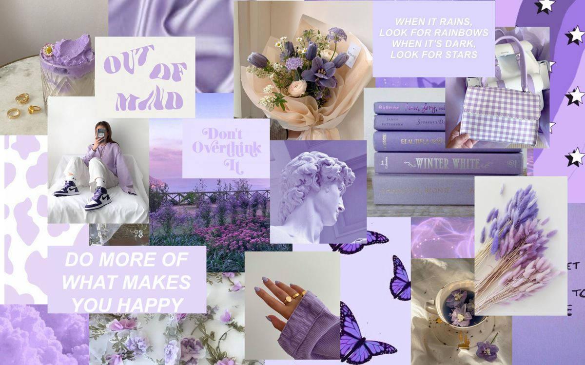 Download Collage Lavender Girl Aesthetic For Computer Wallpaper