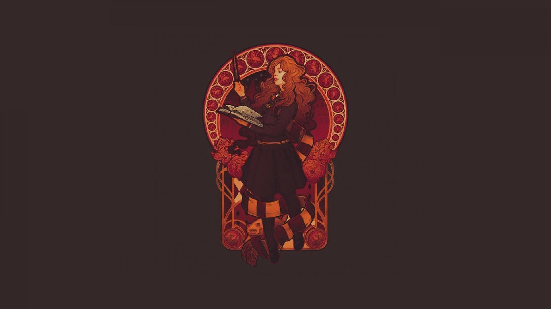 Harry Potter Hermione Granger Art Nouveau Wallpaper