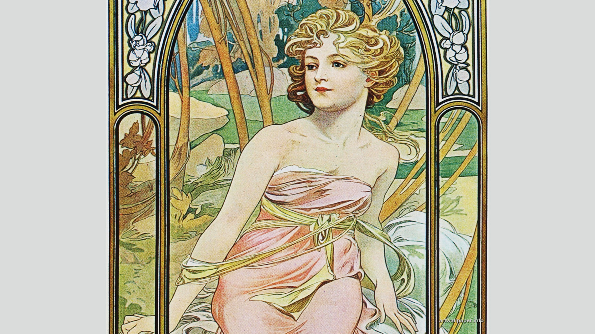 Alphonse Mucha Wallpaper Art Background