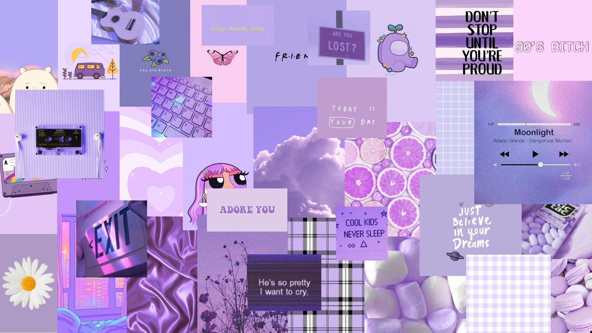 Purple Aesthetic Collage Wallpaper
