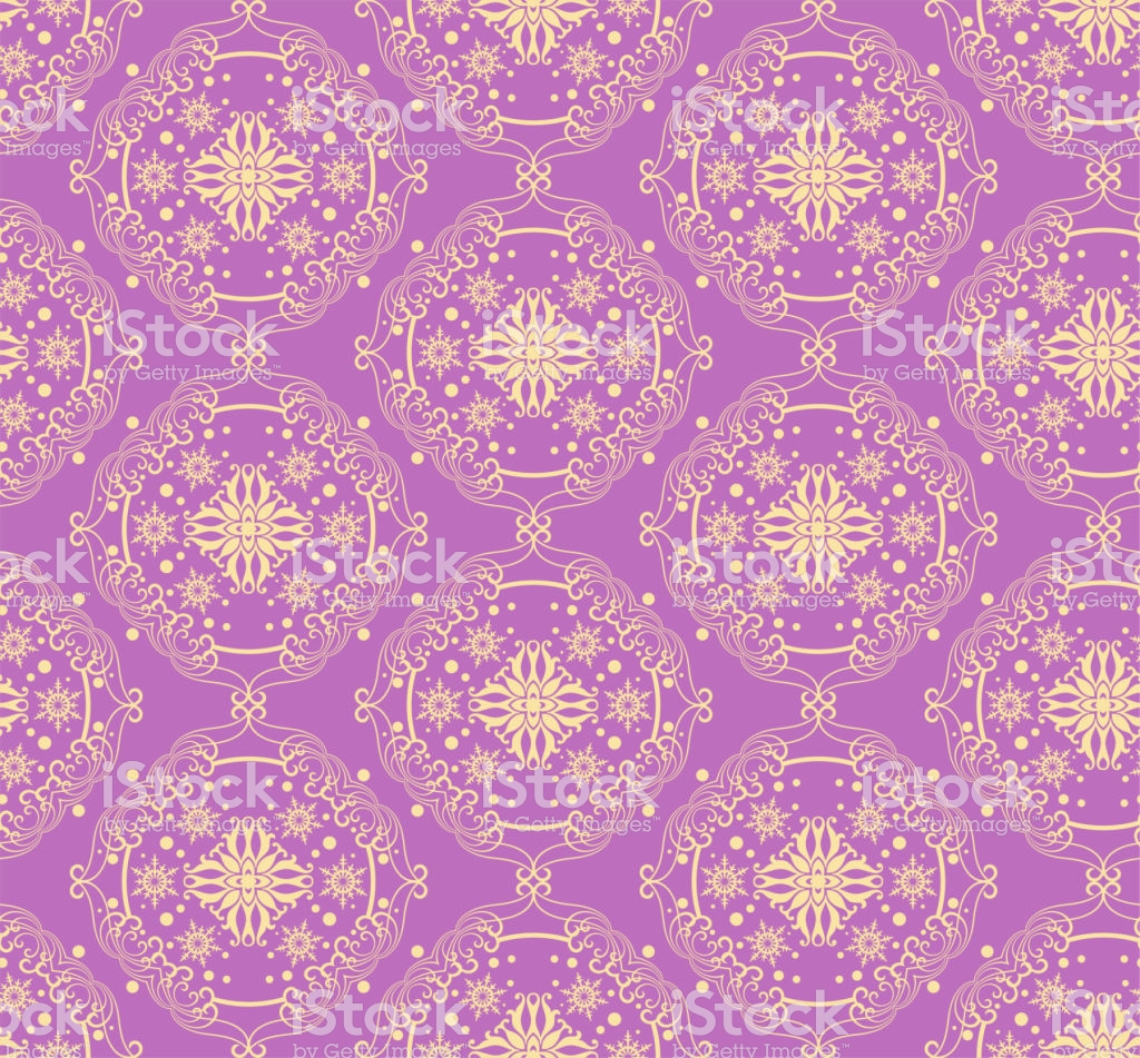 Purple Seamless Damask Wallpaper Stock Vector Art More Image Of
