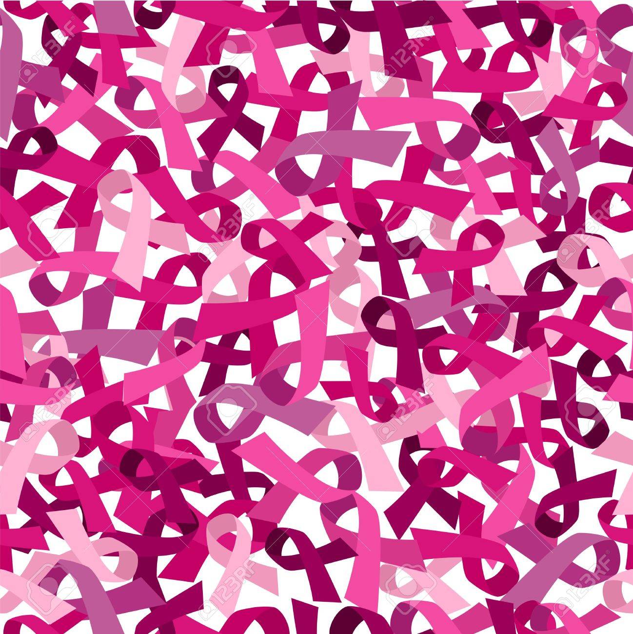 Pink Ribbon Background Seamless Pattern For Breast Cancer