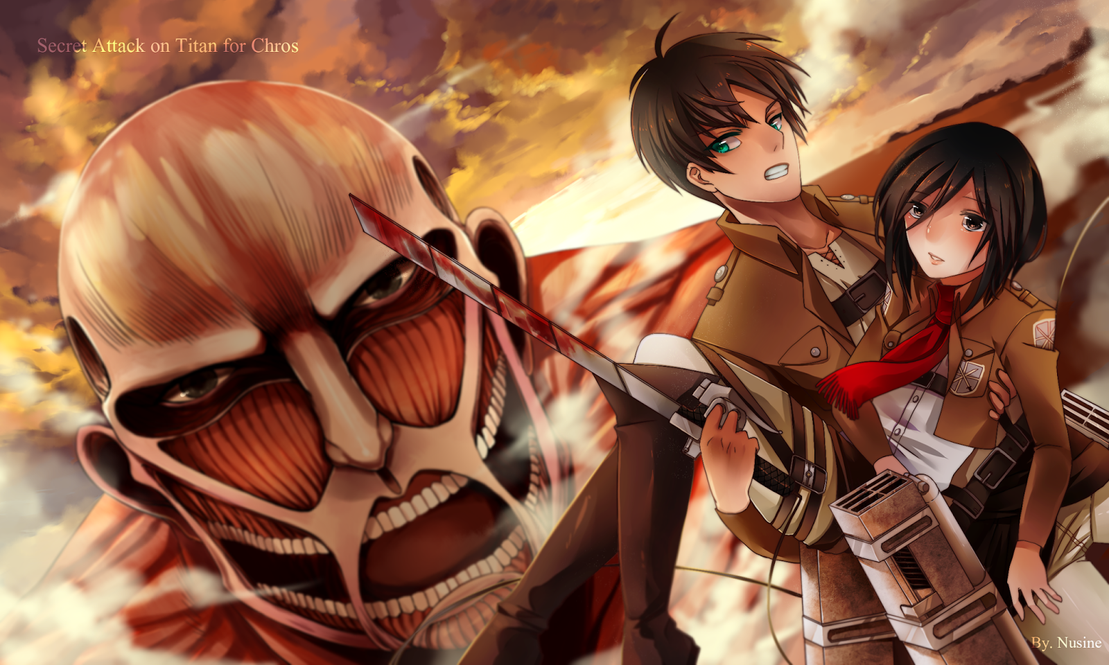 mikasa and eren   Shingeki no Kyojin Attack on titan Wallpaper