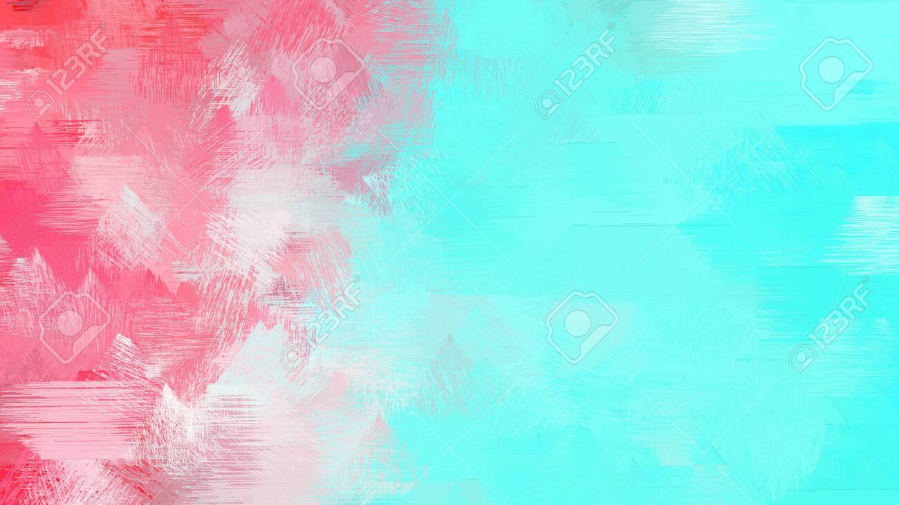 Watercolor Background With Brushed Aqua Marine Light Coral And