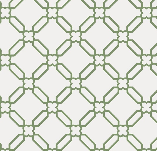 Stone Trellis Wallpaper Green Design On An Off White