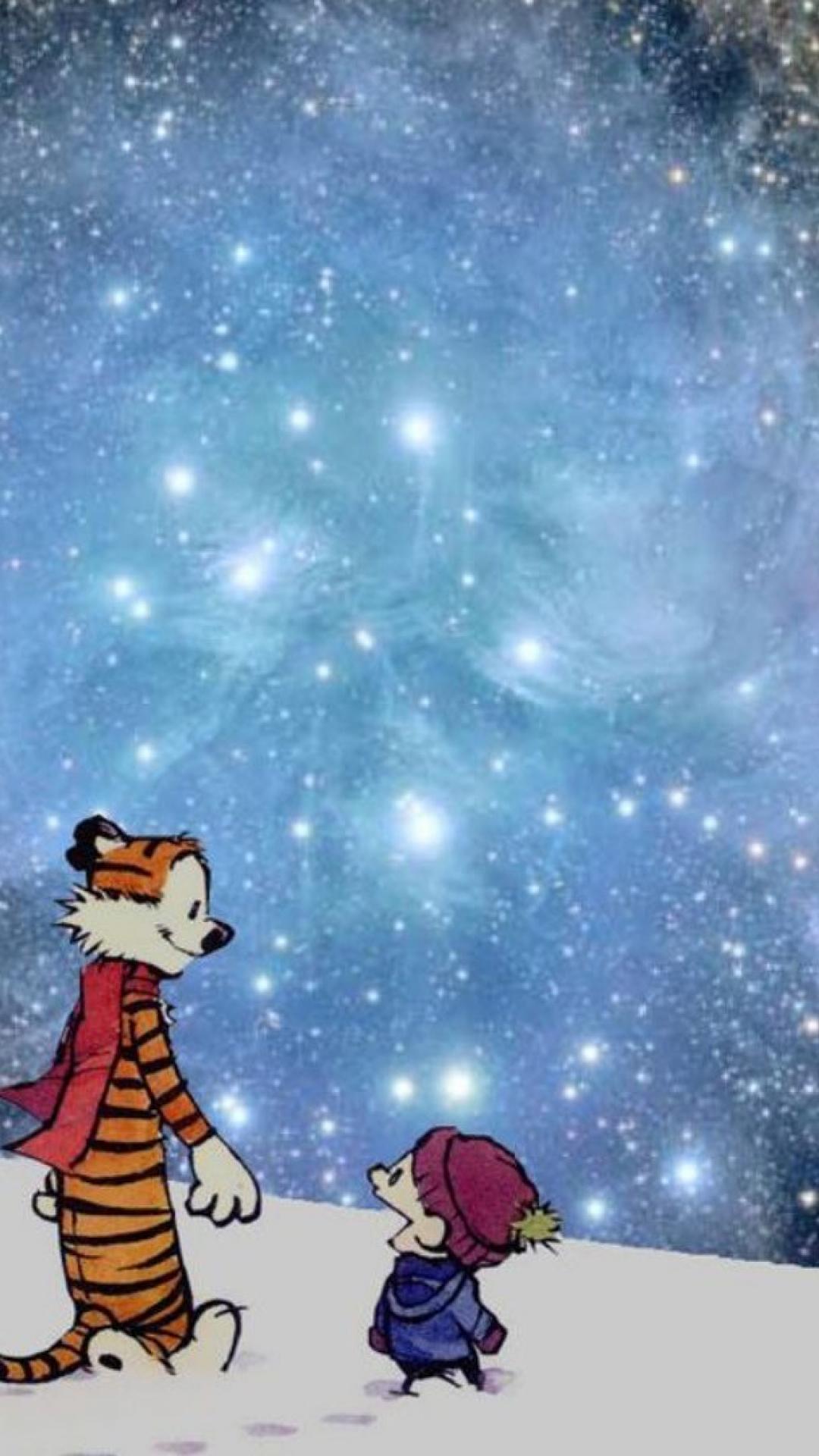 Snow Outer Space Calvin And Hobbes Wallpaper