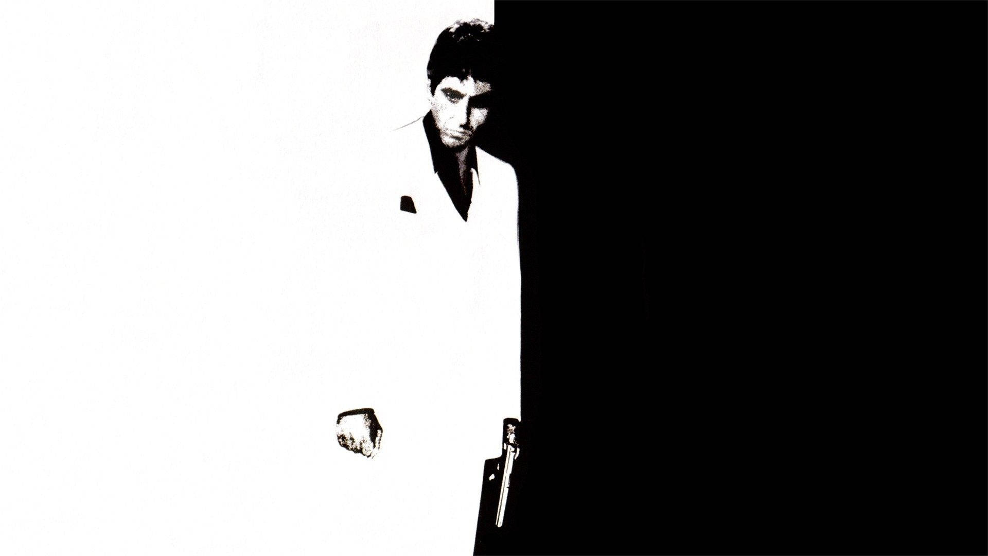 Scarface Black And White Portrait Wallpaper
