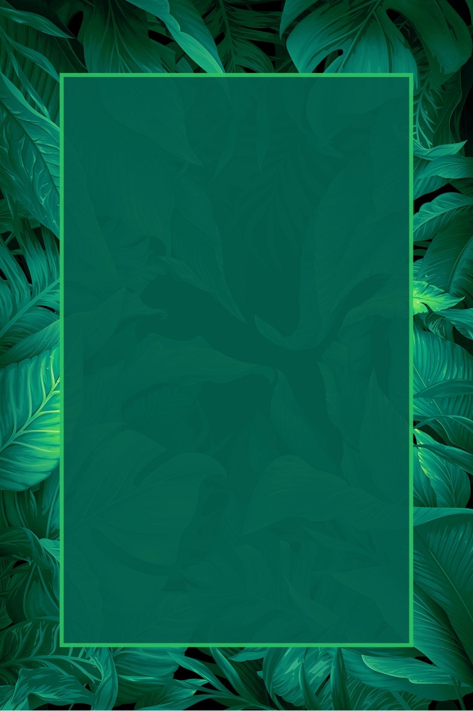 Green Leaf Poster Background And Black