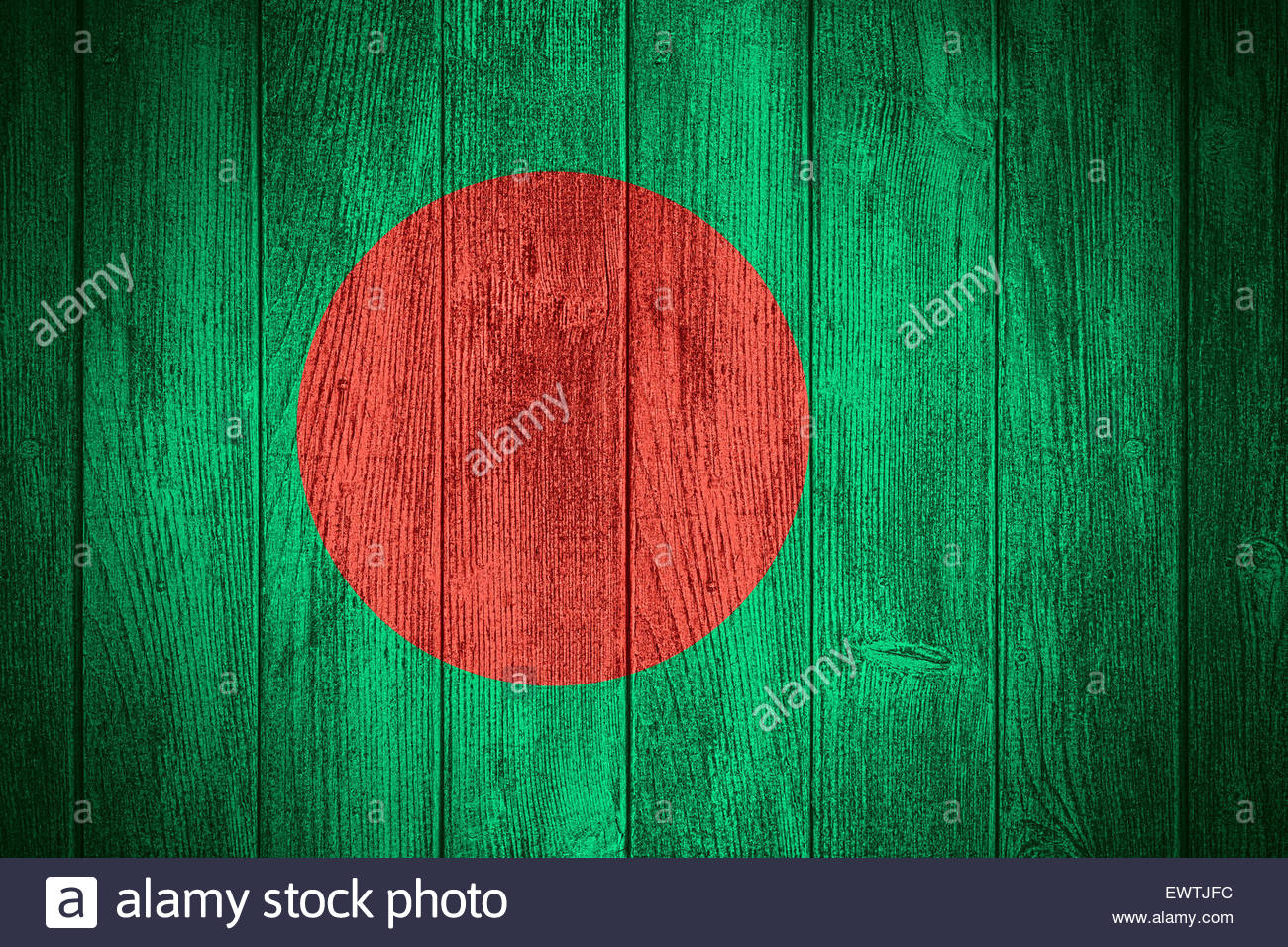 Bangladesh Flag Or Bangladeshi Banner On Wooden Boards Background