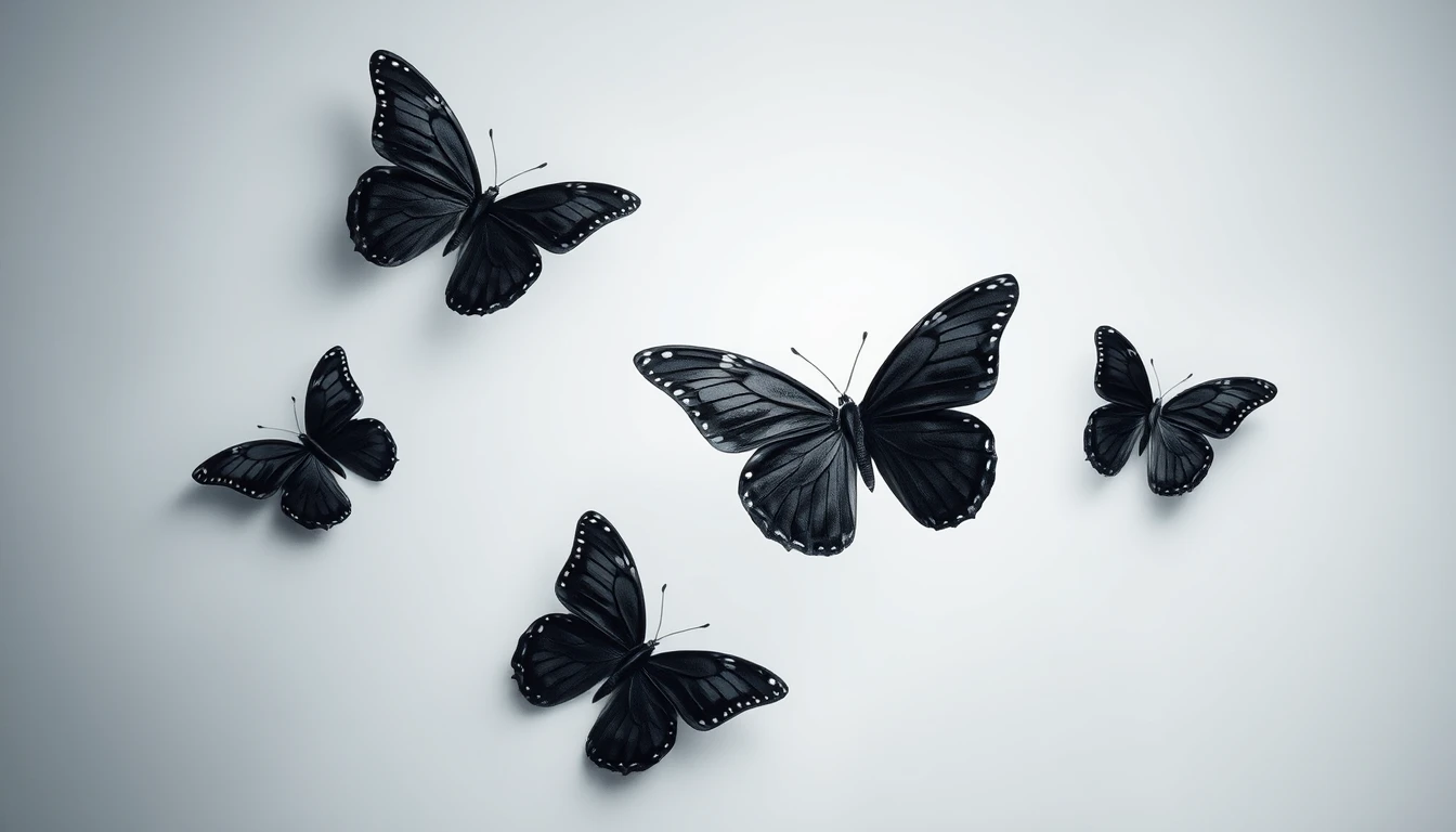 Black Butterfly Background Wallpaper