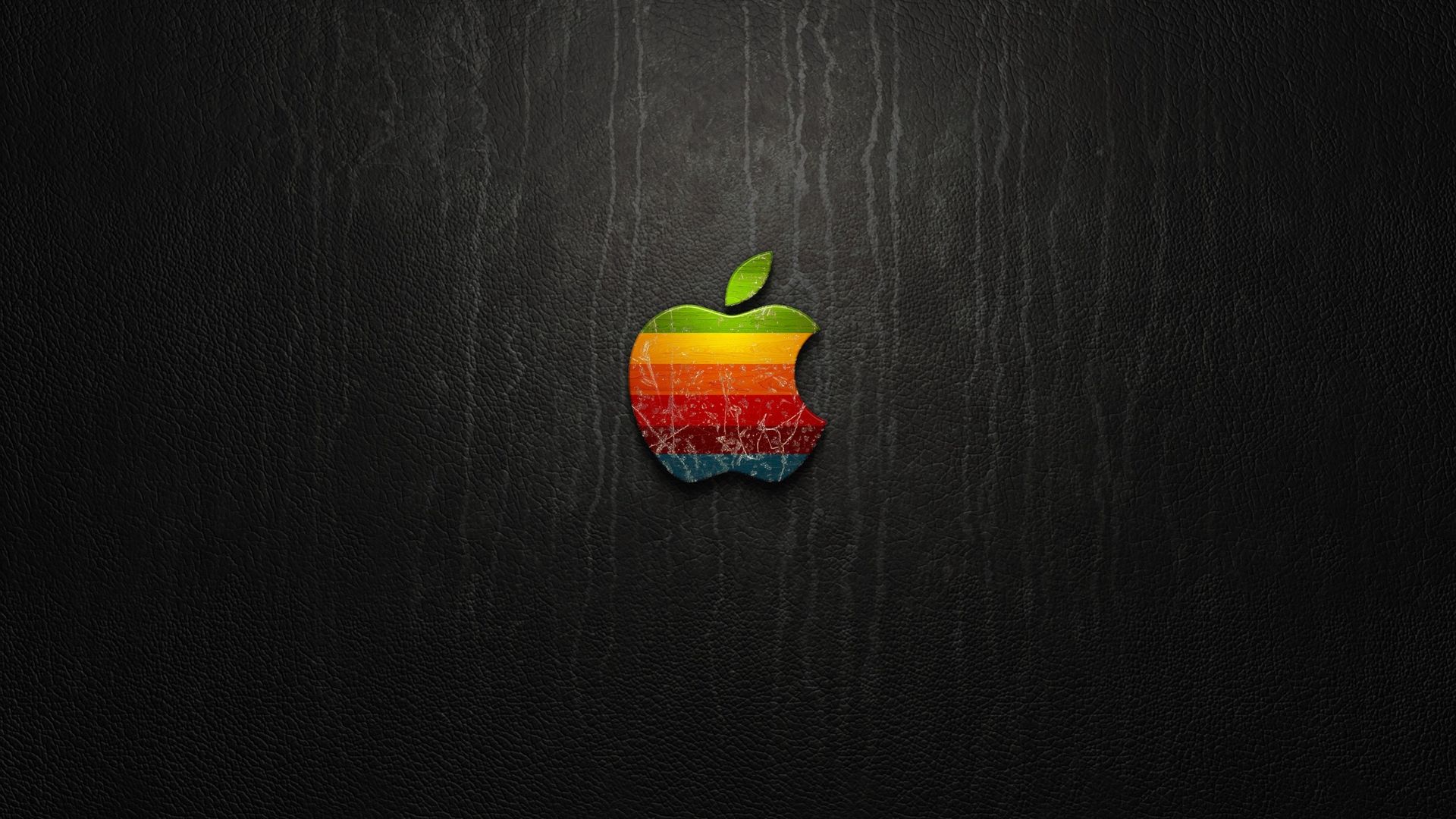Dark Background Colorful Apple Logo Wallpaper Stream