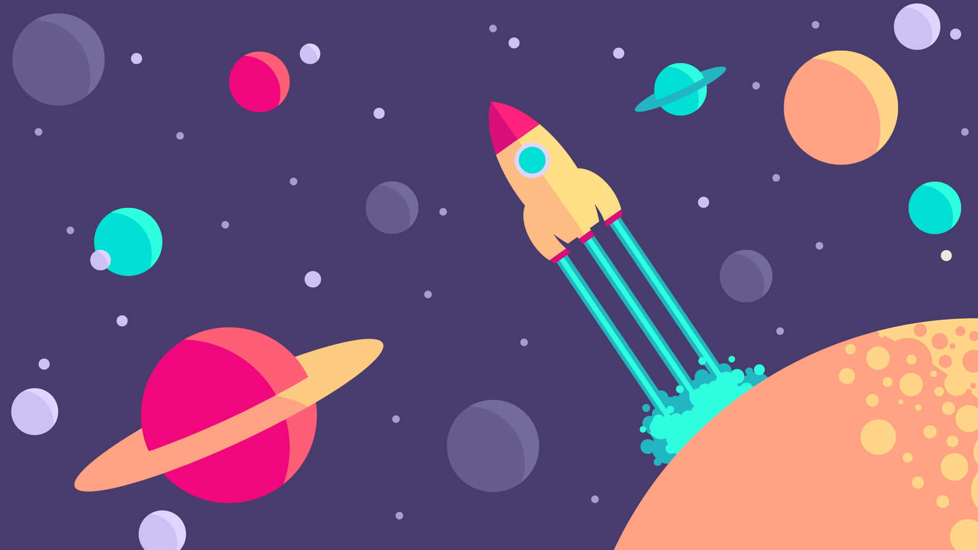Cartoon Space Background Wallpaper