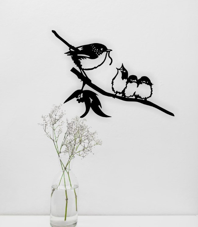 Mother Bird With Baby Birds Wallpaper