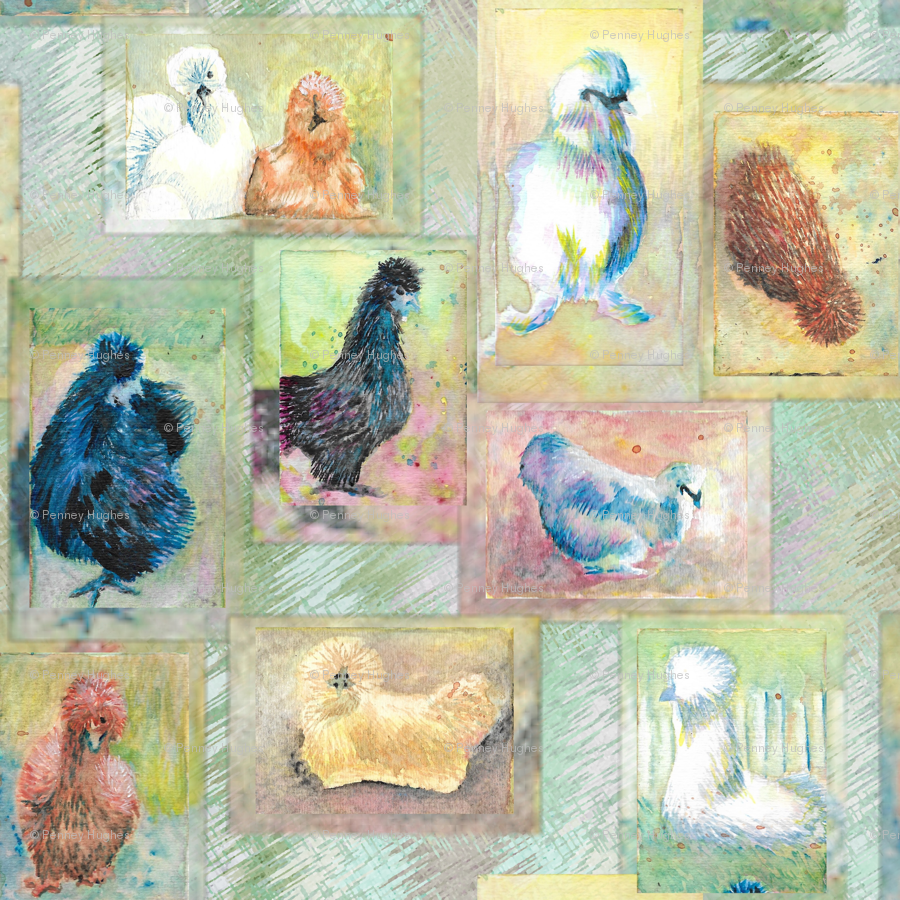 Fluffball Silkie Chickens On The Green Wallpaper