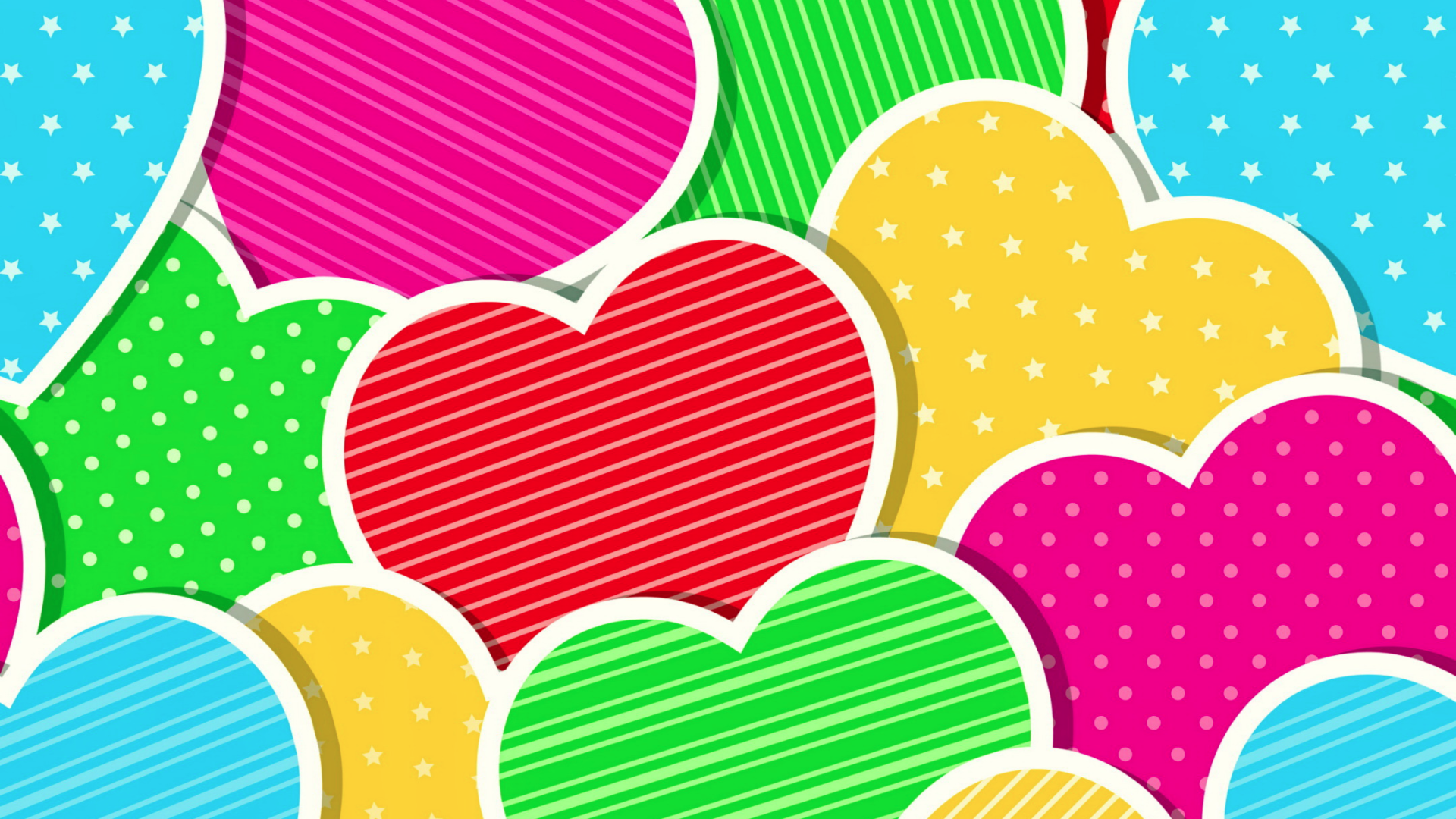 Colorful Hearts Nexus Wallpaper
