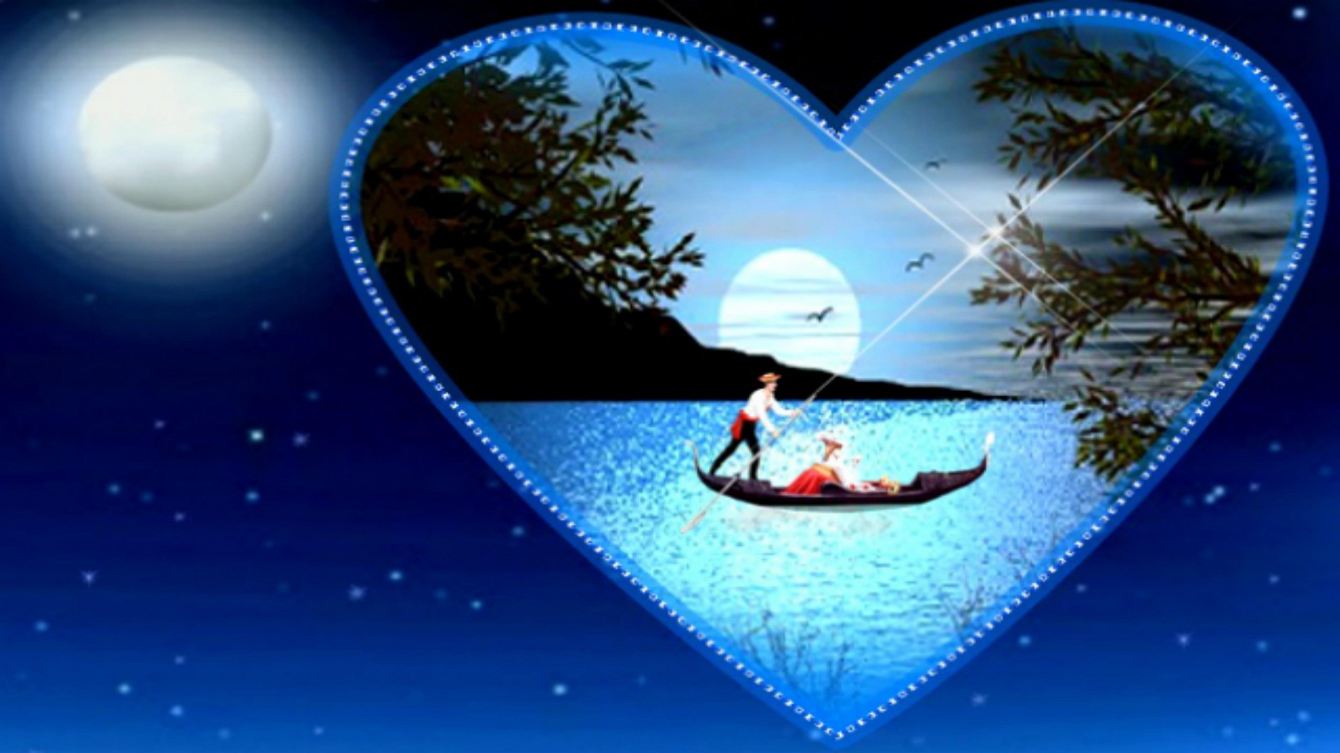 Lovable Couple In Heart At Cool Night HD Wallpaper Rocks