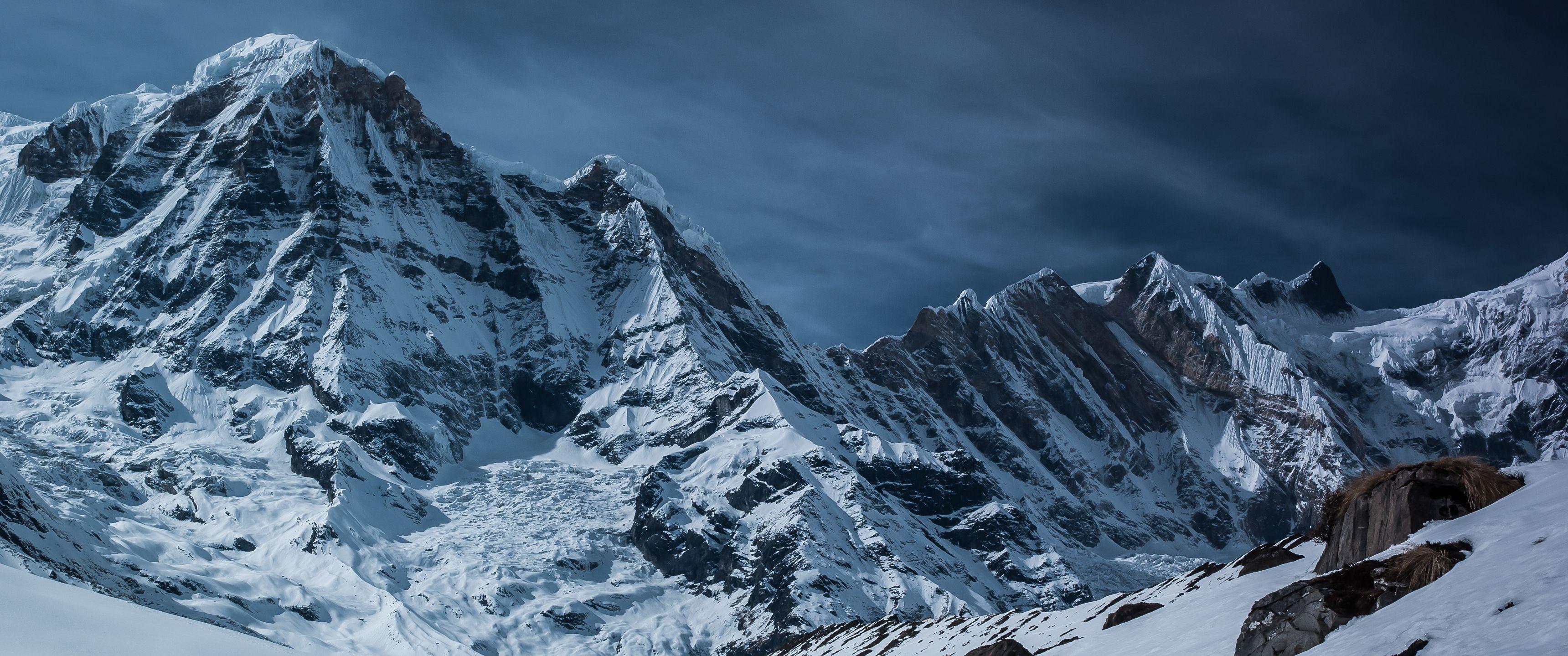 Snow Covered Mountains Ultrawide HD Wallpaper