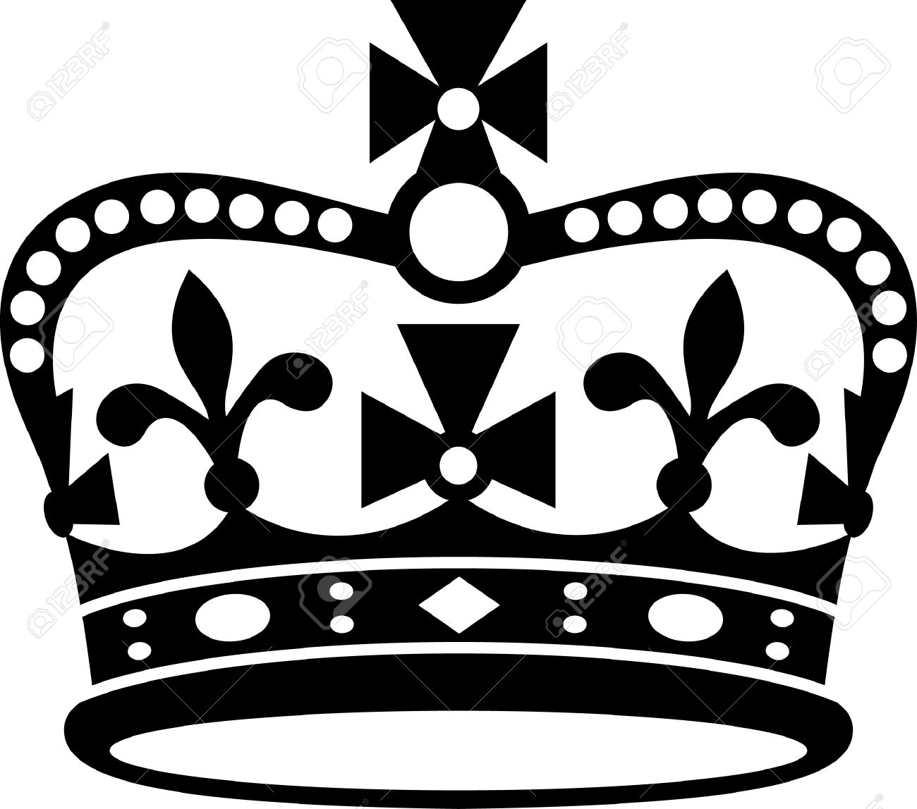 Crown Of Britain Black Icon Silhouette On White Background