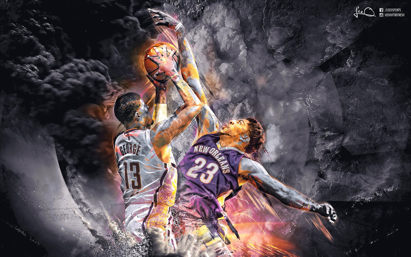Download Paul George vs Anthony Davis Wallpaper by skythlee
