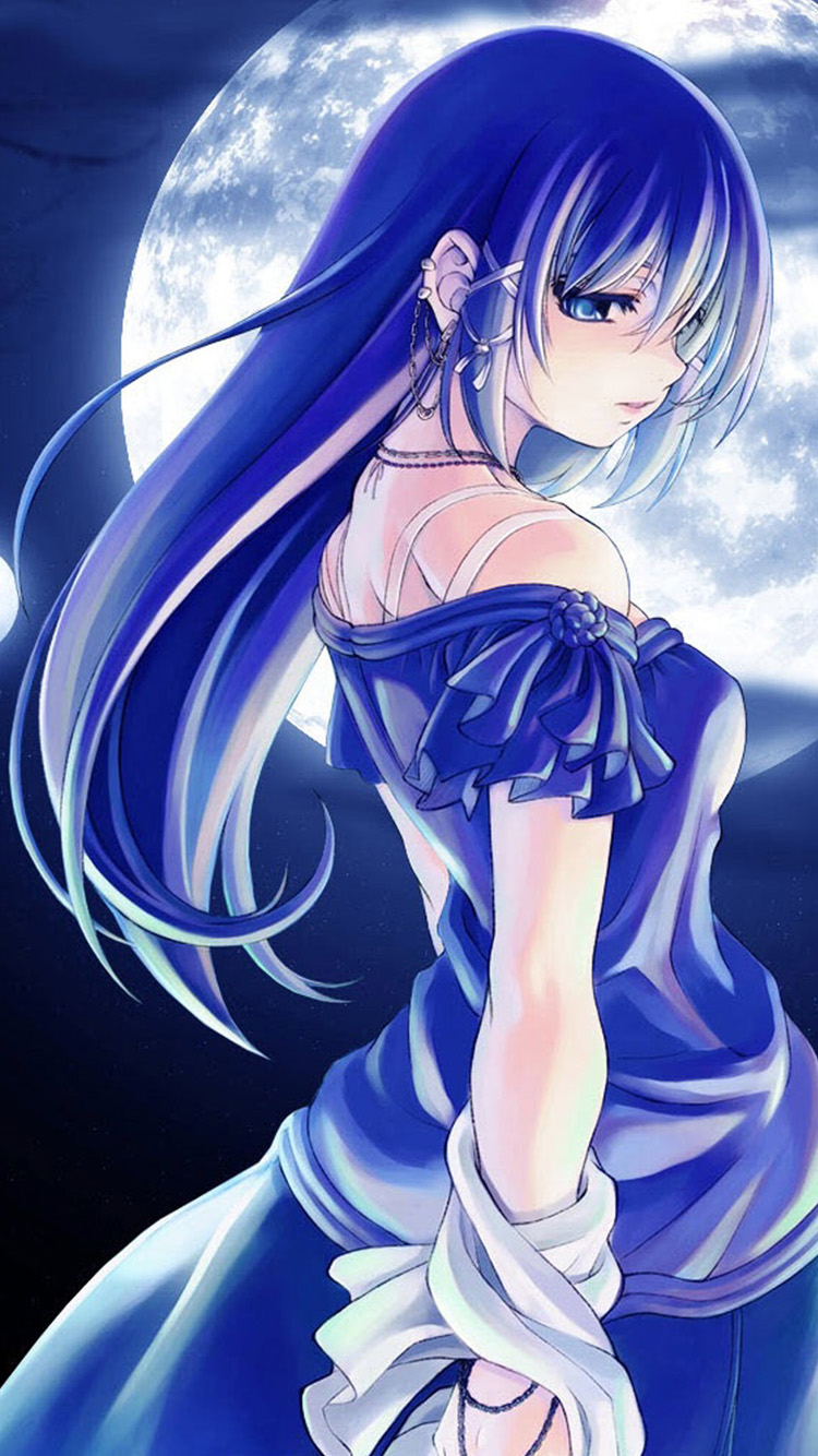 Blue Anime Girls Iphone Wallpaper Hd