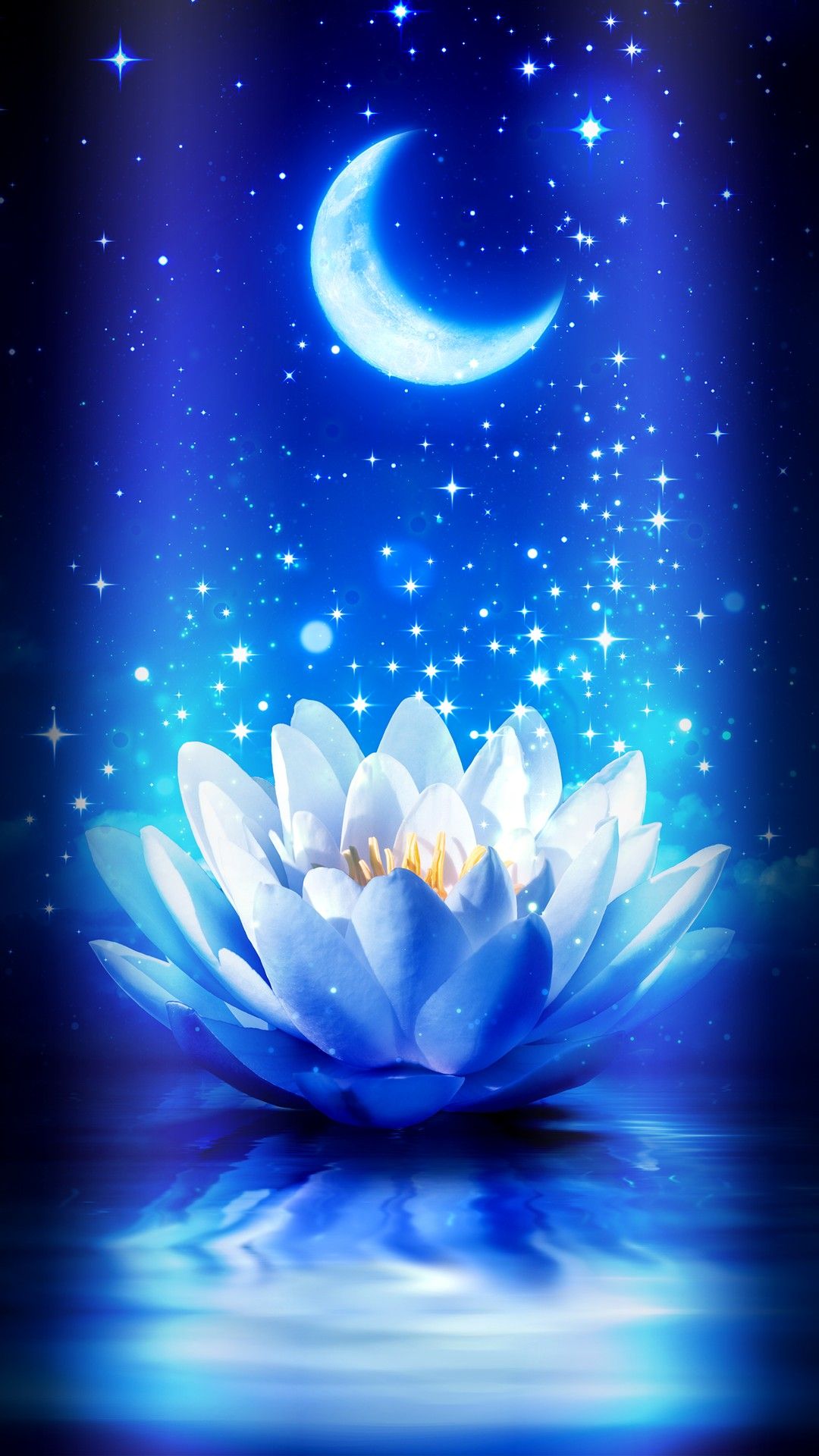 Free download Moon and flower or Moonflower Art Flower wallpaper Night [640x960] for your