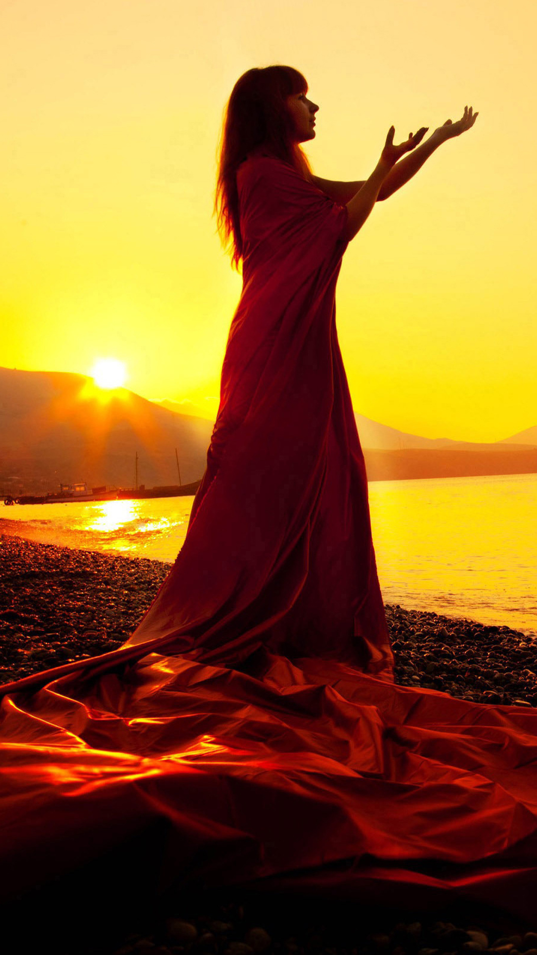 Sunset Angel iPhone Wallpaper HD For