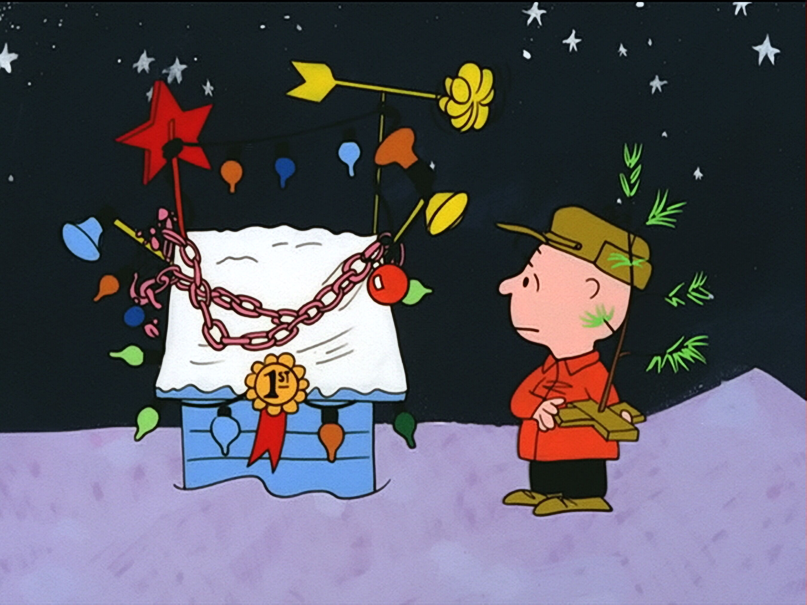 Snoopy Wins First Place Christmas Cartoon Wallpaper