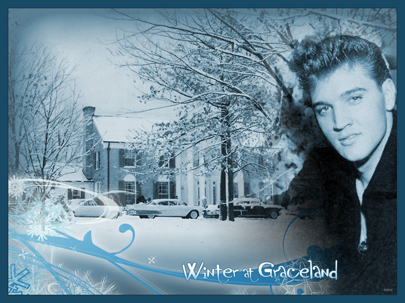 Winter At Gracelands Elvis Presley Wallpaper