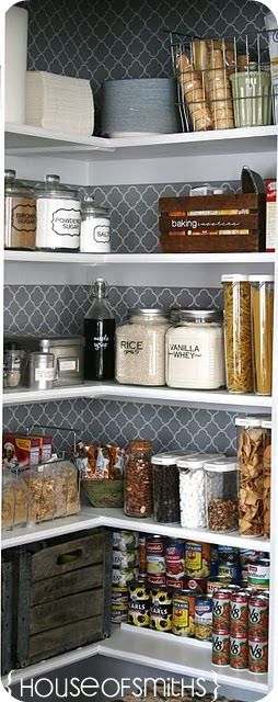 Pantry Organization And Wallpaper Behind Shelves J S Library