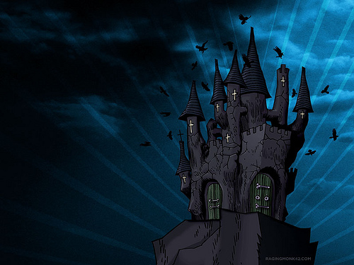 Castle from Ford SYNC ad using Jamie Hewlett illustration Flickr 500x375