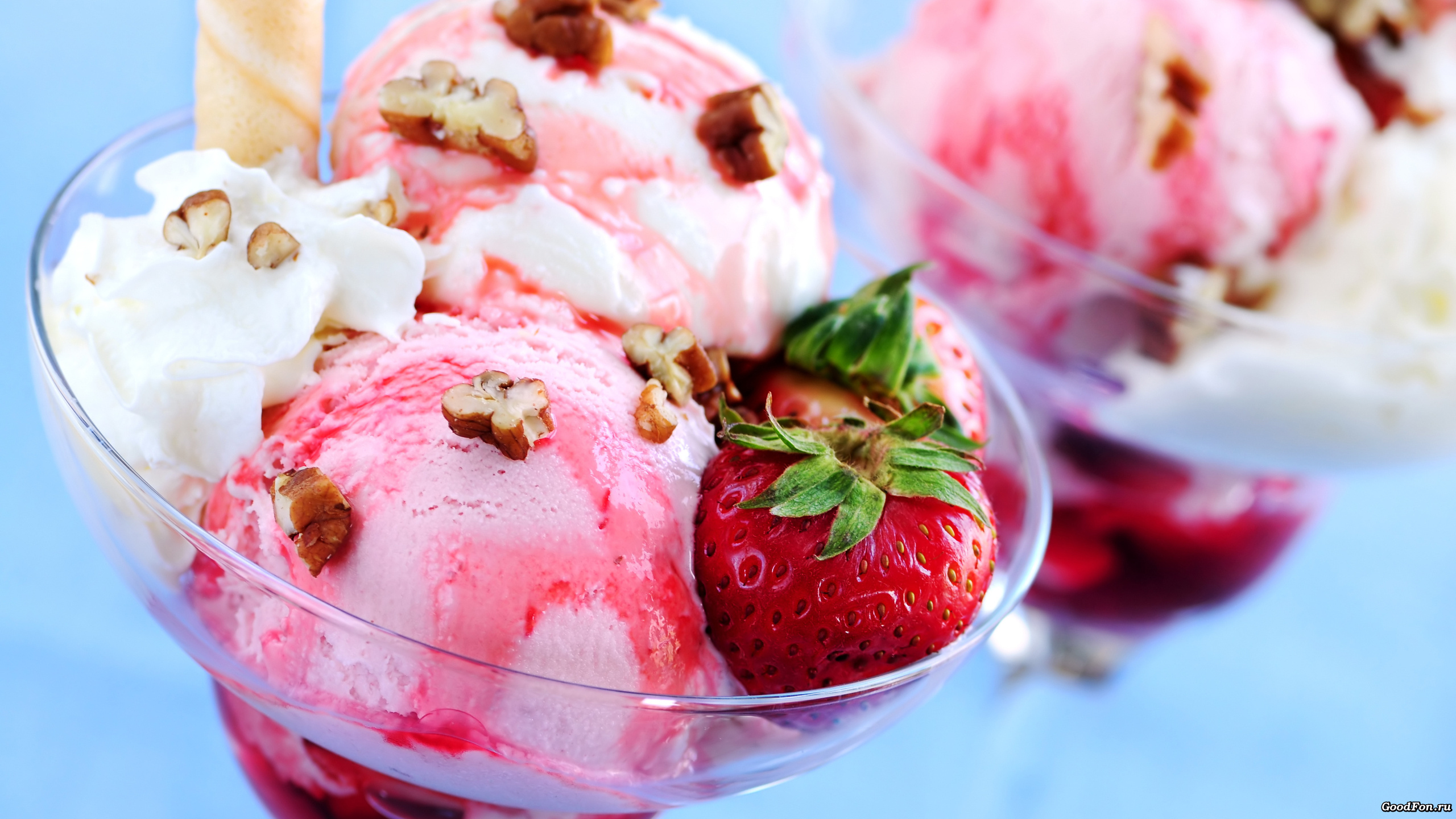 Ice Cream Strawberry Vanilla Wallpaper