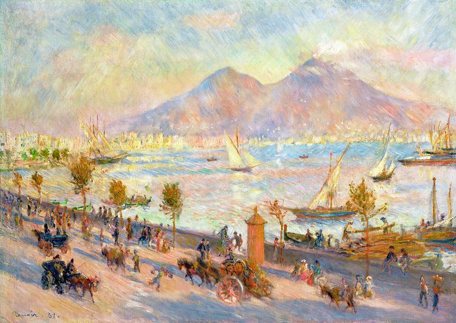 The Bay Of Naples With Vesuvius In Background Painting By