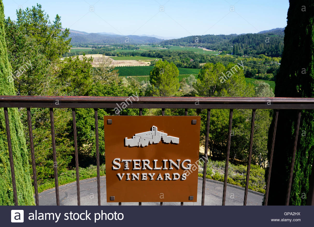 The Sign Of Sterling Vineyards Winery With Napa Valley