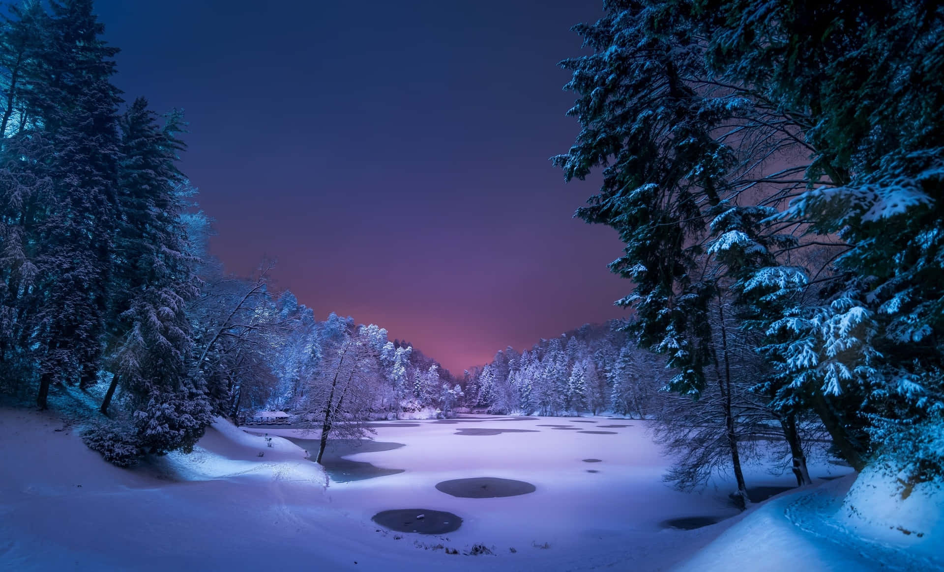 Winter Night Desktop Wallpaper