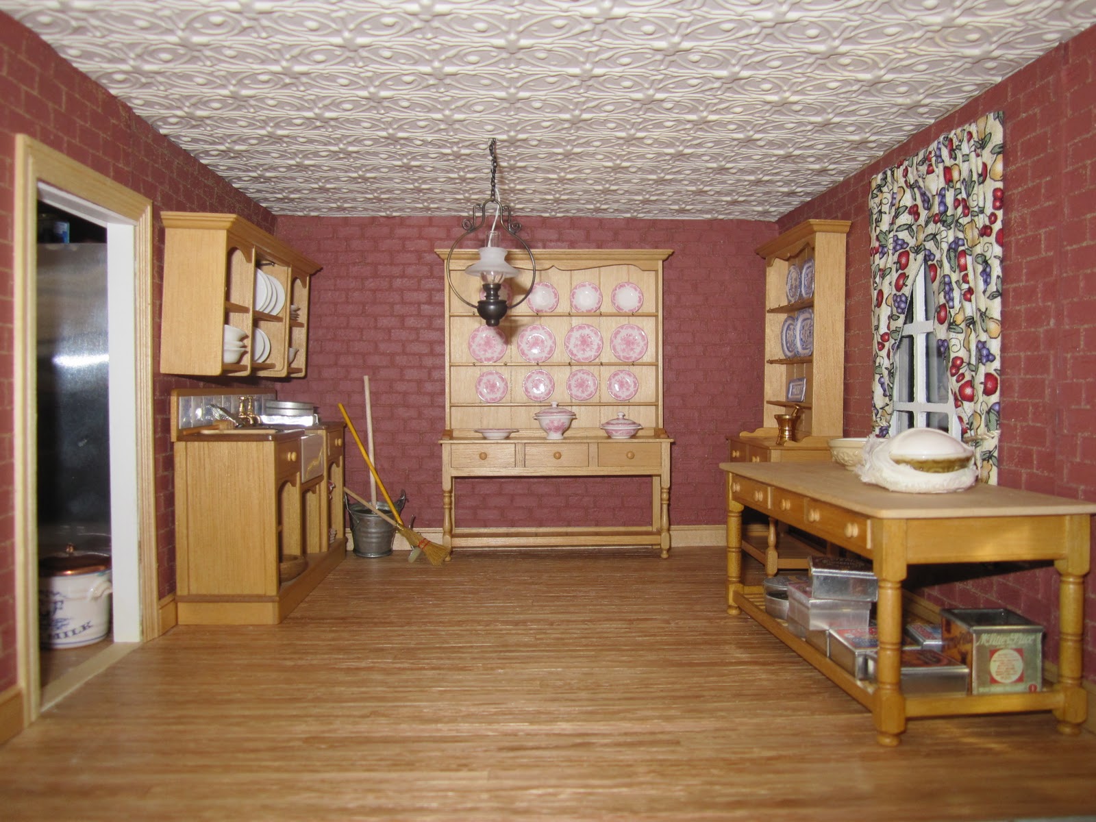 49+ Miniature Dollhouse Kitchen Wallpaper Country on ...