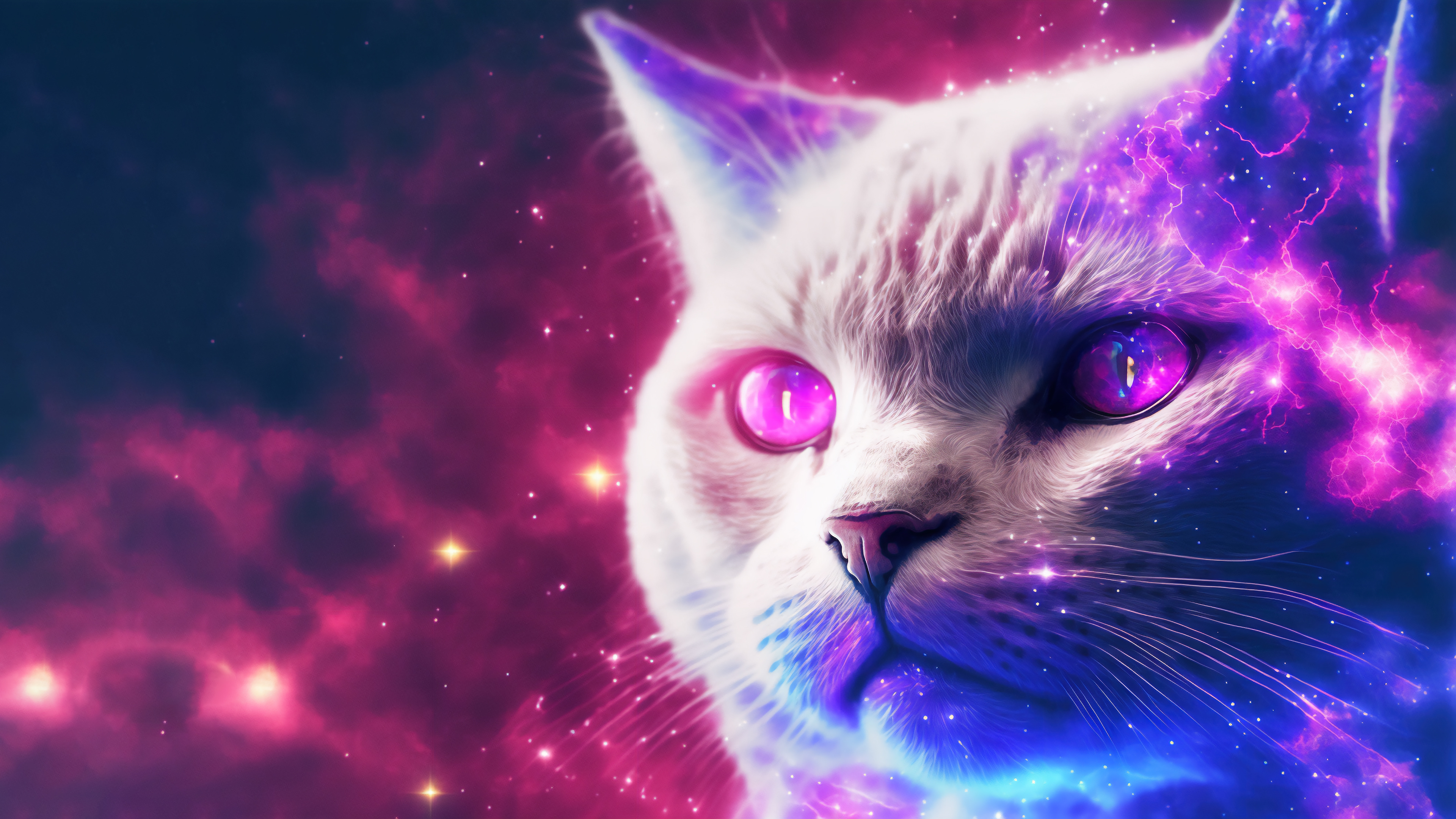 Cat Colorful Digital Art 4k Wallpaper