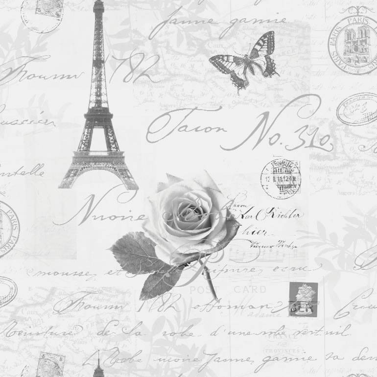 Silver Calligraphy French Paris Holden Decor Wallpaper