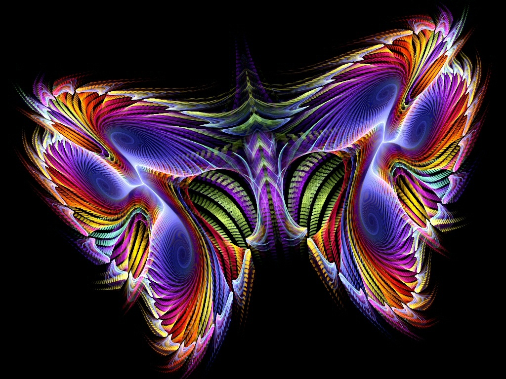 Картинки неоновые бабочки