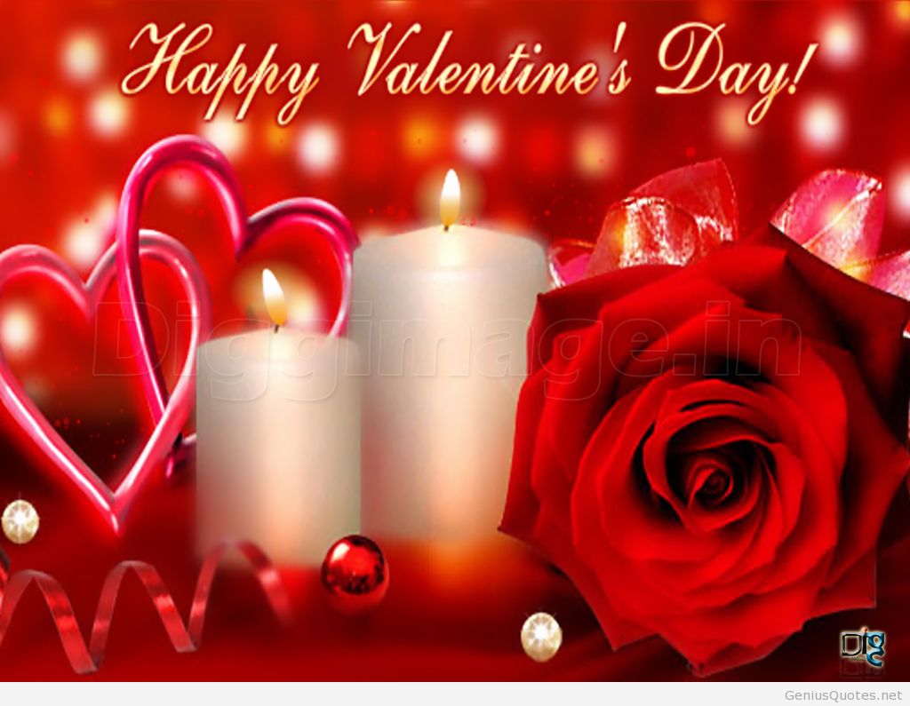 Happy Valentine S Day Candles And Rose Flower Wallpaper