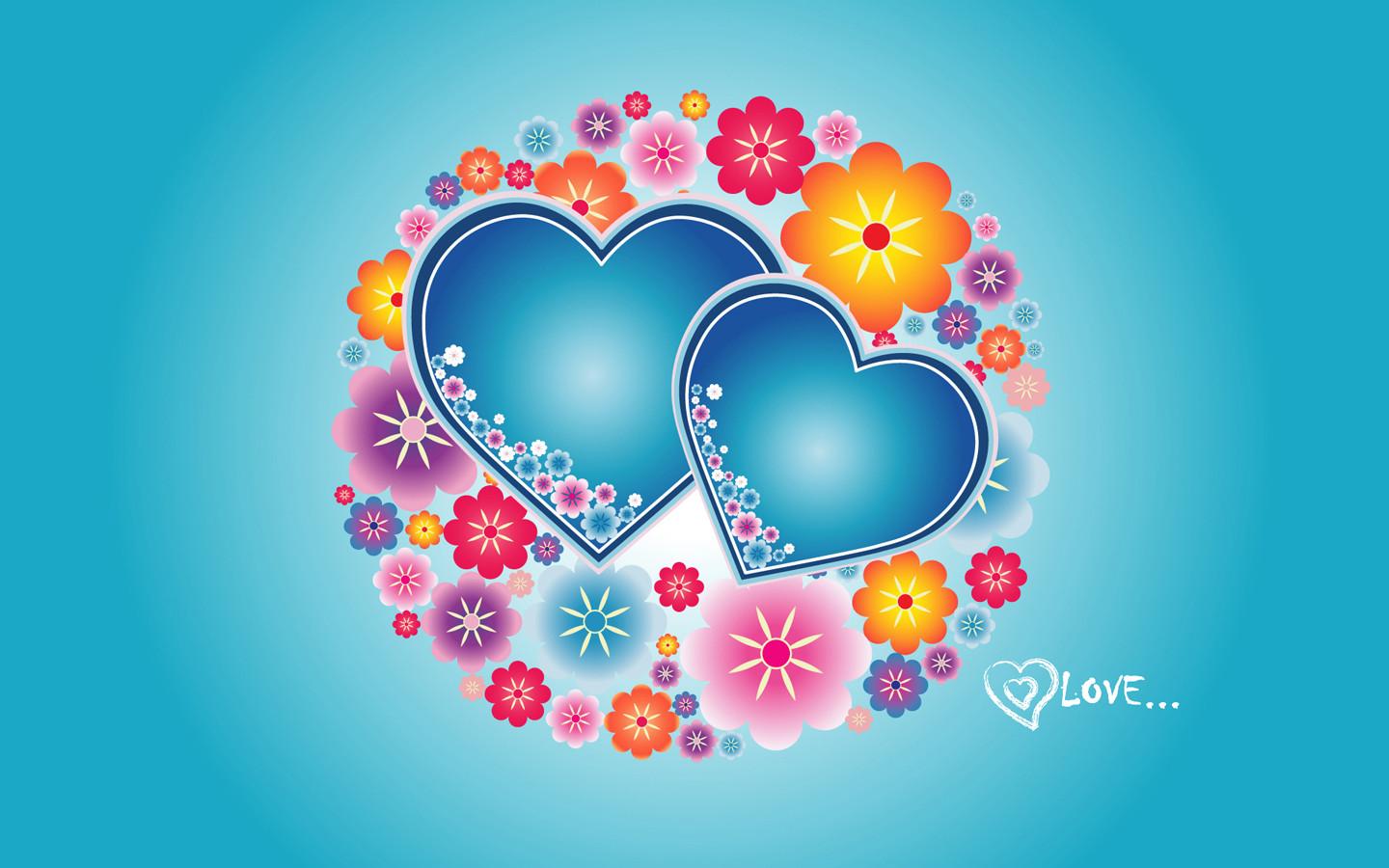 Love Heart Wallpaper Blue Background HD