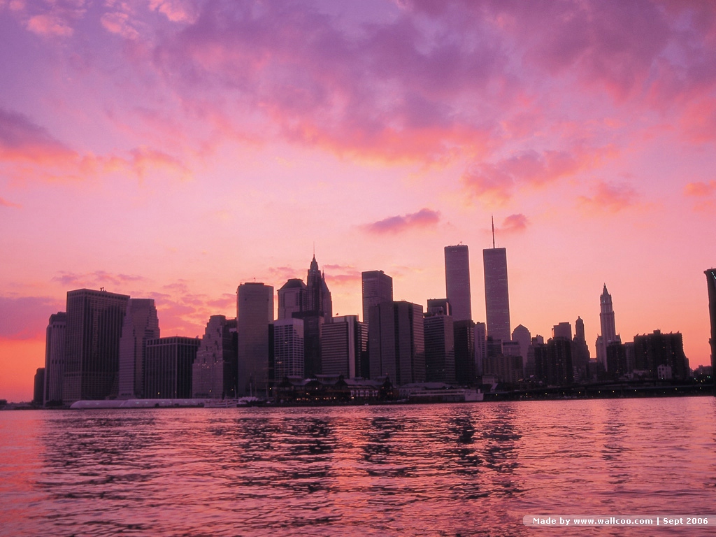 New York Skyline Twin Towers Wallpaper And