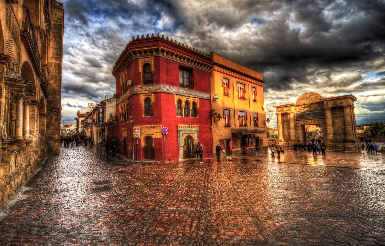 Wallpaper HDr Street Area Andalusia Spain Cordoba The